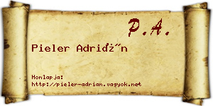 Pieler Adrián névjegykártya